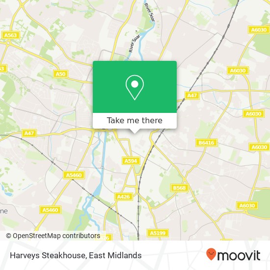 Harveys Steakhouse, 43 Belvoir Street Leicester Leicester LE1 6QD map