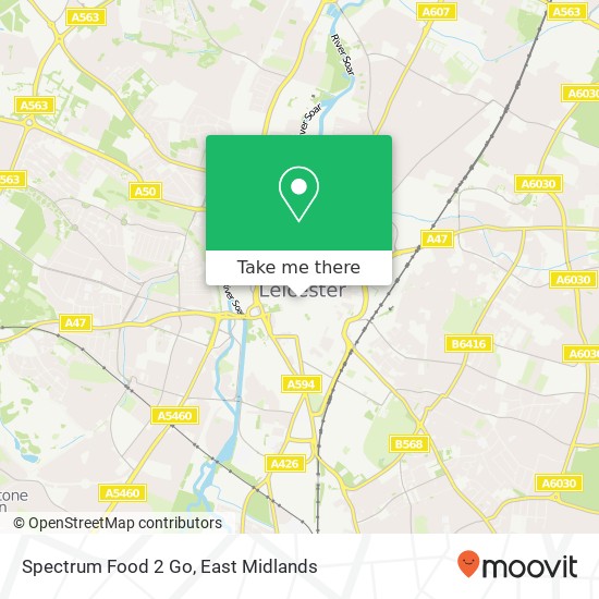 Spectrum Food 2 Go, 46 Market Place Leicester Leicester LE1 5 map