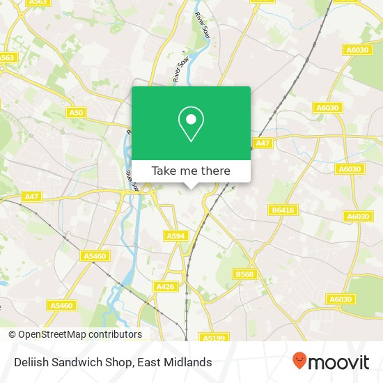 Deliish Sandwich Shop, Rutland Street Leicester Leicester LE1 1RB map