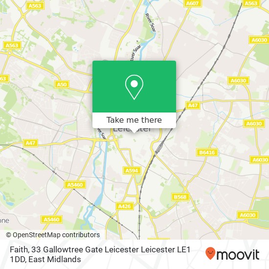 Faith, 33 Gallowtree Gate Leicester Leicester LE1 1DD map