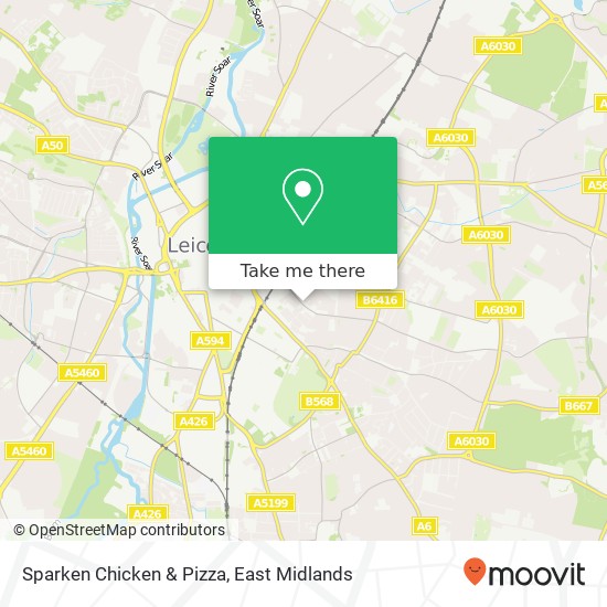 Sparken Chicken & Pizza, 72 Sparkenhoe Street Leicester Leicester LE2 0 map