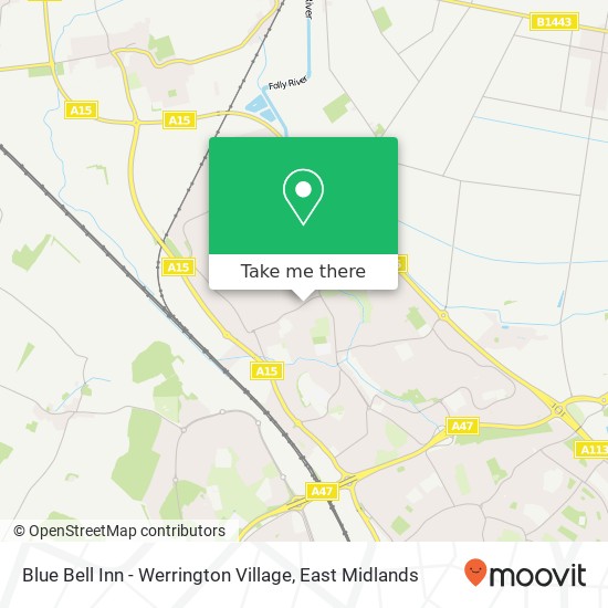 Blue Bell Inn - Werrington Village map