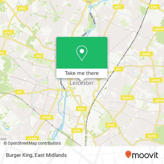 Burger King, Haymarket Centre Leicester Leicester LE1 3 map