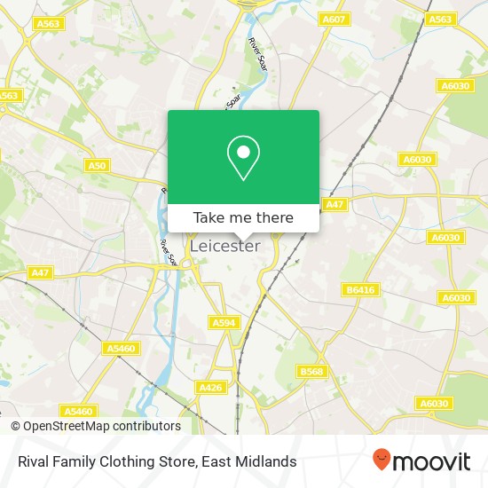 Rival Family Clothing Store, Leicester Leicester LE1 3 map