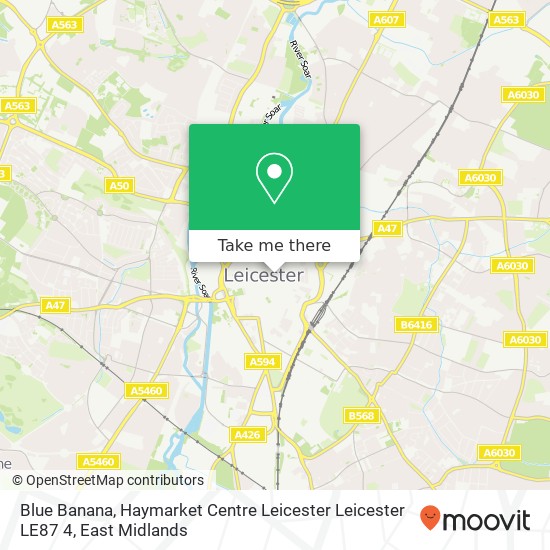 Blue Banana, Haymarket Centre Leicester Leicester LE87 4 map