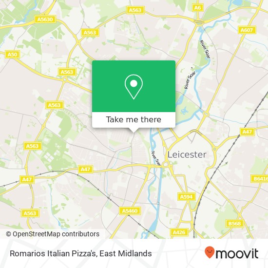 Romarios Italian Pizza's, Fosse Road North Leicester Leicester LE3 5 map