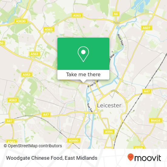 Woodgate Chinese Food, 56 Woodgate Leicester Leicester LE3 5 map