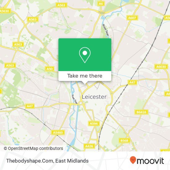 Thebodyshape.Com, Sanvey Gate Leicester Leicester LE1 4BR map