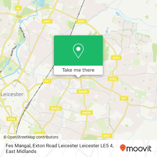 Fes Mangal, Exton Road Leicester Leicester LE5 4 map