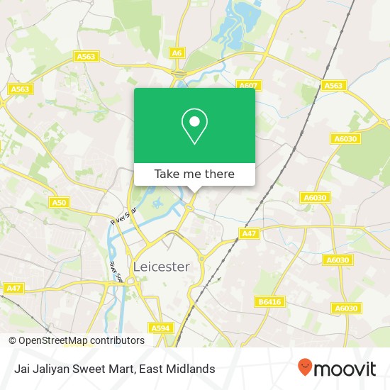 Jai Jaliyan Sweet Mart, Belgrave Road Leicester Leicester LE4 5 map