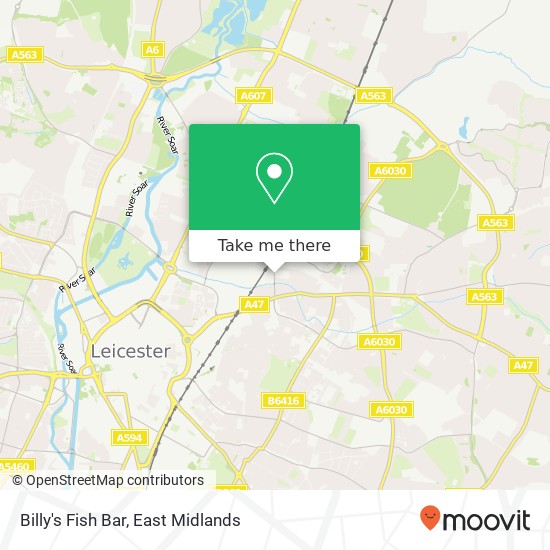 Billy's Fish Bar, 125 Frisby Road Leicester Leicester LE5 0DQ map