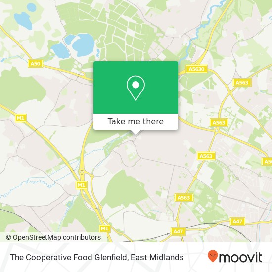 The Cooperative Food Glenfield, Glenfield Leicester LE3 8 map