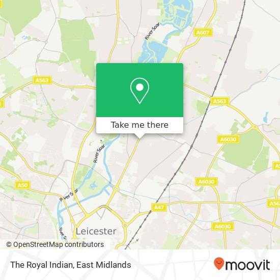 The Royal Indian, Leire Street Leicester Leicester LE4 6NU map