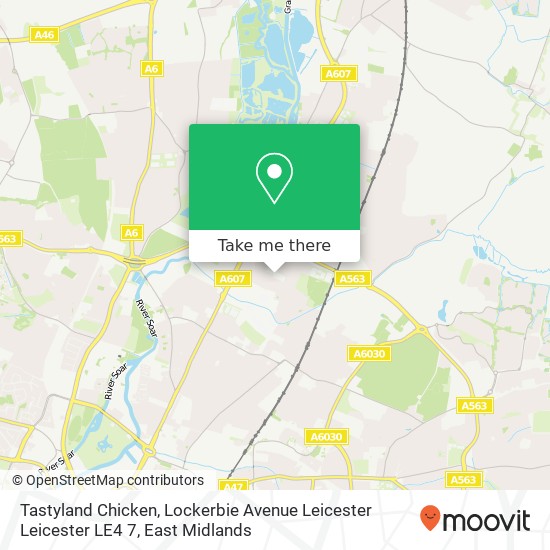 Tastyland Chicken, Lockerbie Avenue Leicester Leicester LE4 7 map