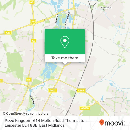 Pizza Kingdom, 614 Melton Road Thurmaston Leicester LE4 8BB map