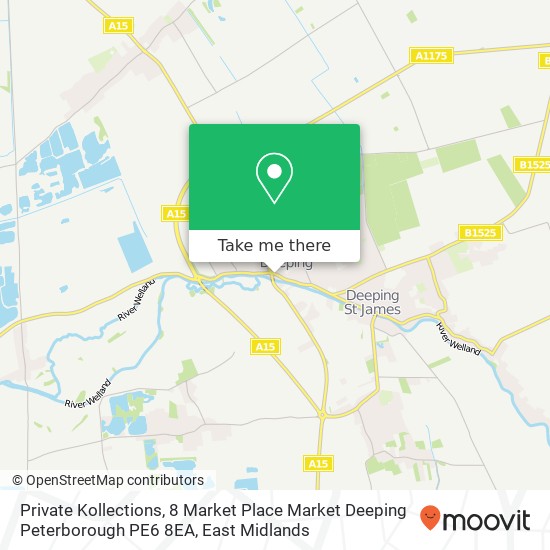Private Kollections, 8 Market Place Market Deeping Peterborough PE6 8EA map