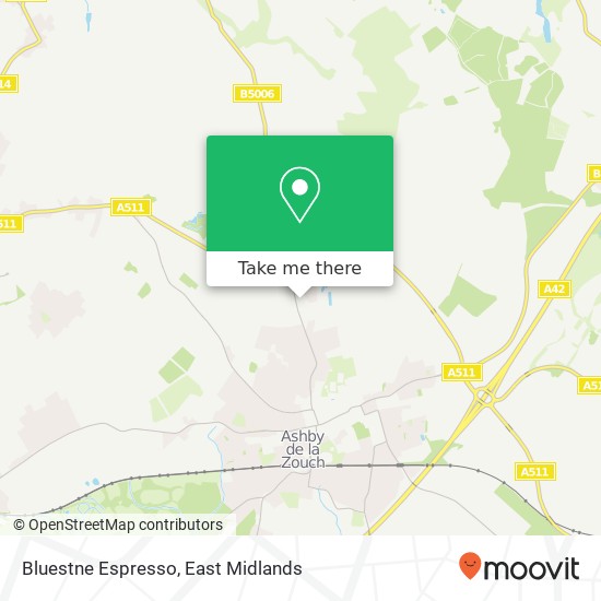 Bluestne Espresso, Ashby-de-la-Zouch Ashby-de-la-Zouch LE65 2 map