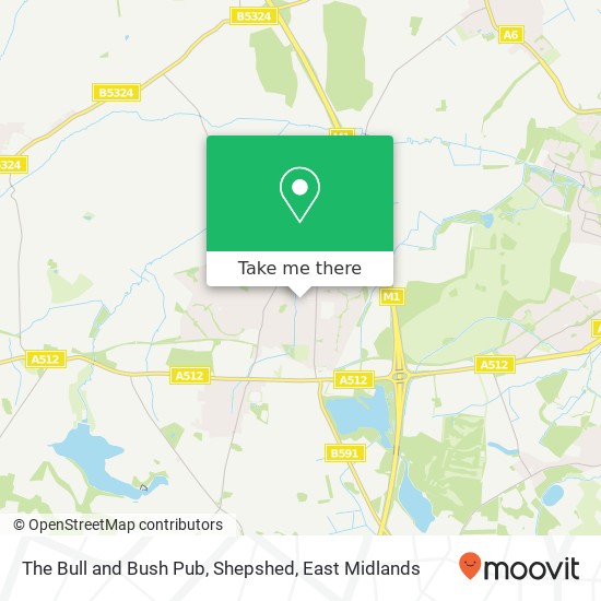 The Bull and Bush Pub, Shepshed map