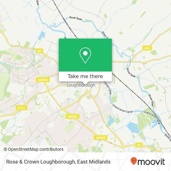 Rose & Crown Loughborough map