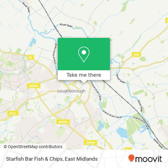 Starfish Bar Fish & Chips, Nottingham Road Loughborough Loughborough LE11 1EG map
