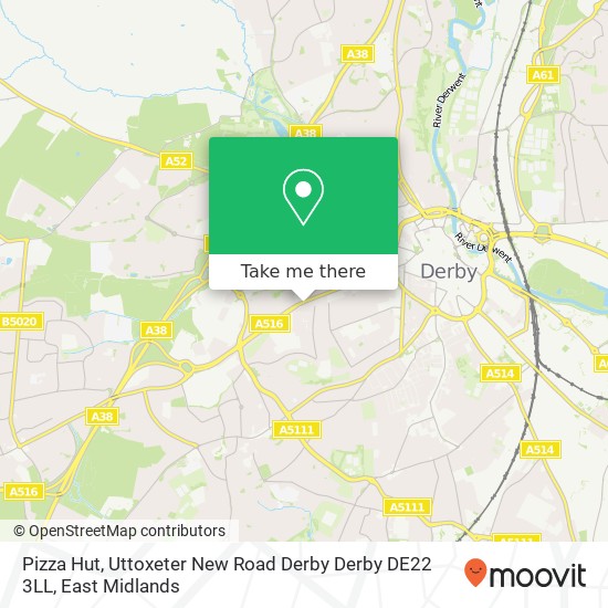 Pizza Hut, Uttoxeter New Road Derby Derby DE22 3LL map