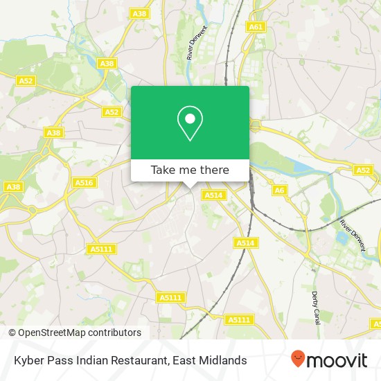 Kyber Pass Indian Restaurant, Charnwood Street Derby Derby DE1 2 map
