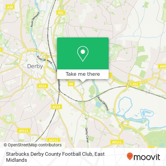 Starbucks Derby County Football Club, Derwent Parade Derby Derby DE24 8 map