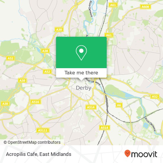 Acropilis Cafe, Market Place Derby Derby DE1 3 map