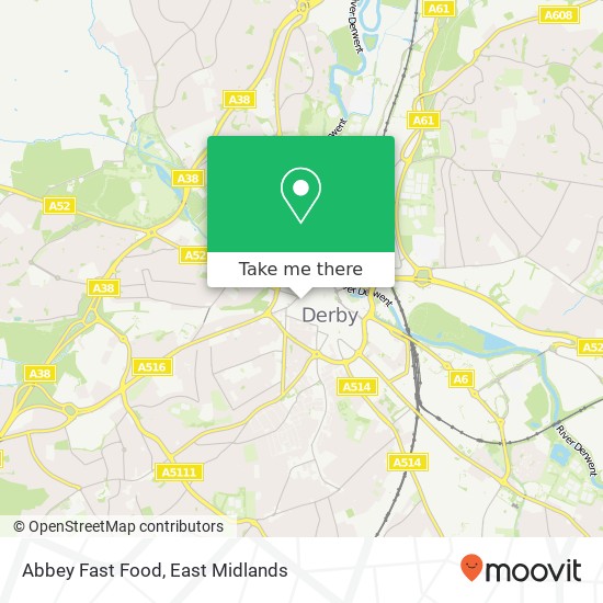 Abbey Fast Food, 45 Wardwick Derby Derby DE1 1HJ map