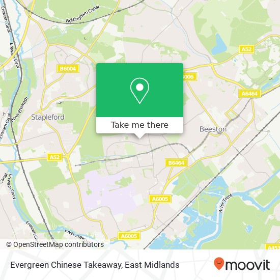 Evergreen Chinese Takeaway, 11 Sunnyside Road Beeston Nottingham NG9 4FH map