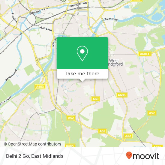 Delhi 2 Go, Lutterell Court West Bridgford Nottingham NG2 7 map