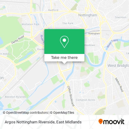 Argos Nottingham Riverside map