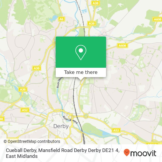 Cueball Derby, Mansfield Road Derby Derby DE21 4 map