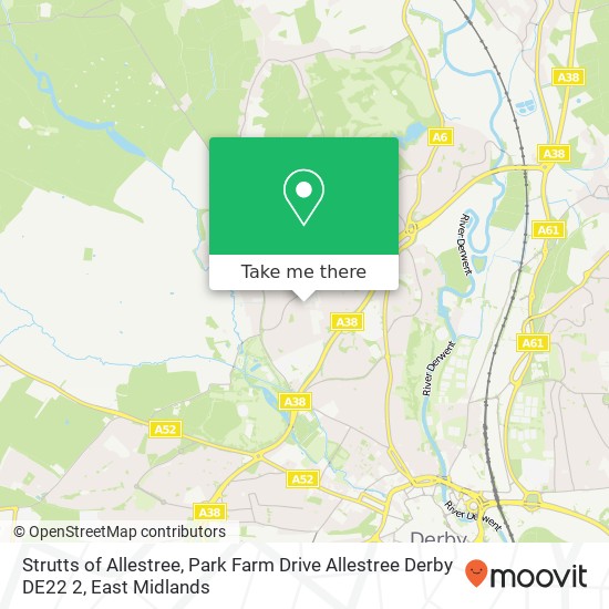 Strutts of Allestree, Park Farm Drive Allestree Derby DE22 2 map