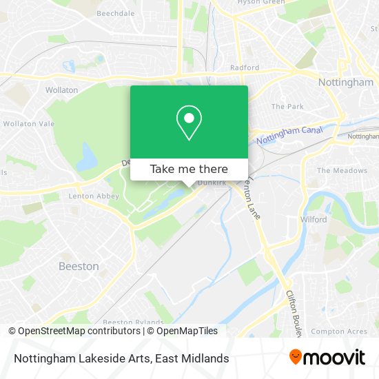 Nottingham Lakeside Arts map