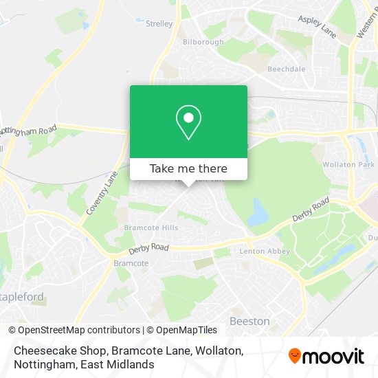 Cheesecake Shop, Bramcote Lane, Wollaton, Nottingham map