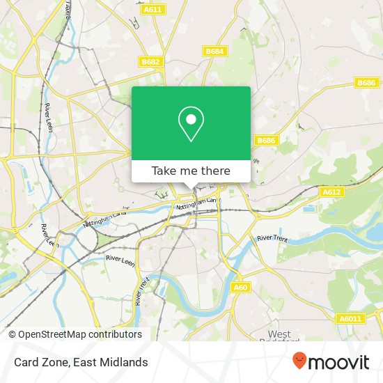 Card Zone, Nottingham Nottingham NG1 7 map