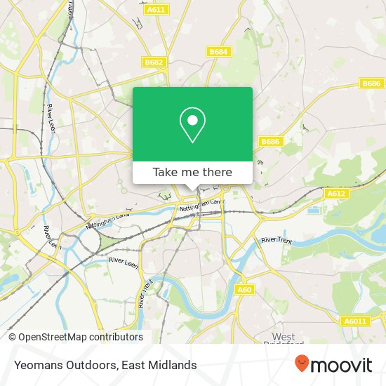 Yeomans Outdoors, Nottingham Nottingham NG1 7 map