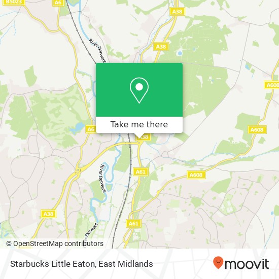 Starbucks Little Eaton, Alfreton Road Little Eaton Derby DE21 5 map