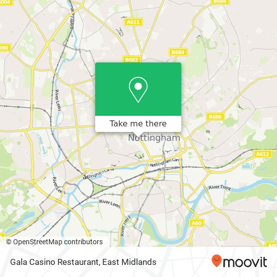 Gala Casino Restaurant, 4 Maid Marian Way Nottingham Nottingham NG1 6 map