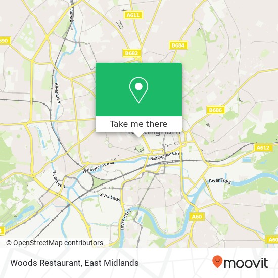 Woods Restaurant, St James's Street Nottingham Nottingham NG1 6 map