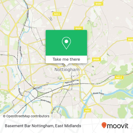 Basement Bar Nottingham map