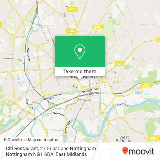 Citi Restaurant, 27 Friar Lane Nottingham Nottingham NG1 6DA map