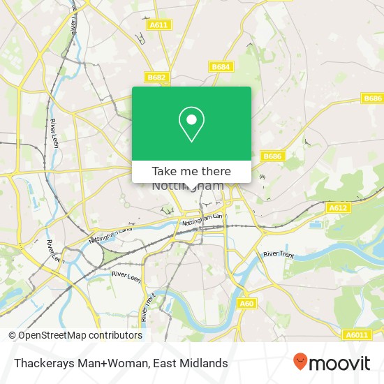Thackerays Man+Woman, Nottingham Nottingham NG1 2 map