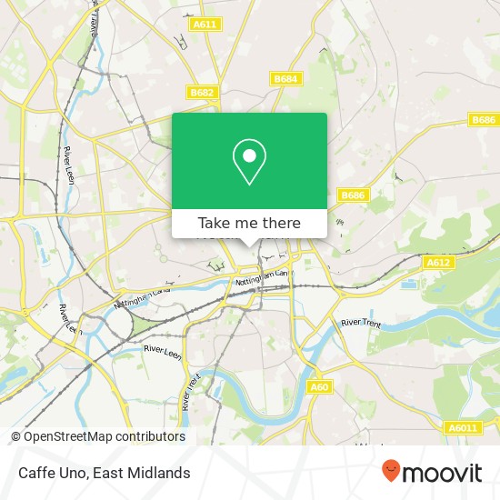 Caffe Uno, Low Pavement Nottingham Nottingham NG1 7 map