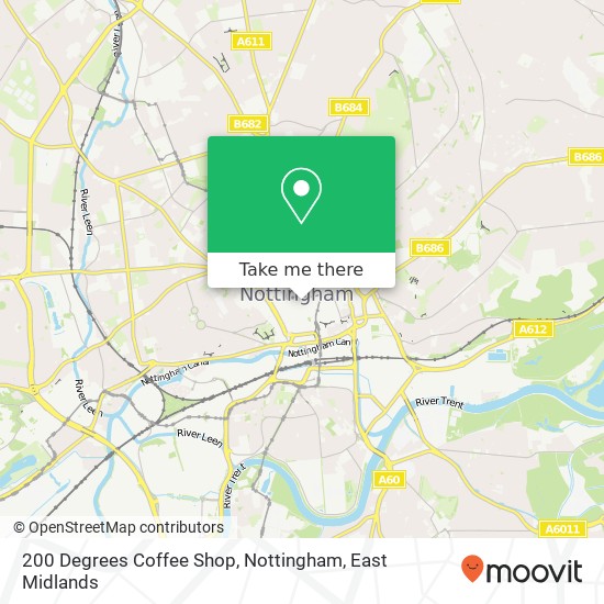 200 Degrees Coffee Shop, Nottingham, St Peter's Gate Nottingham Nottingham NG1 2 map