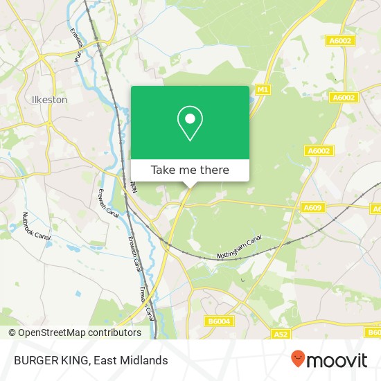 BURGER KING, M1 Trowell Nottingham NG9 3 map