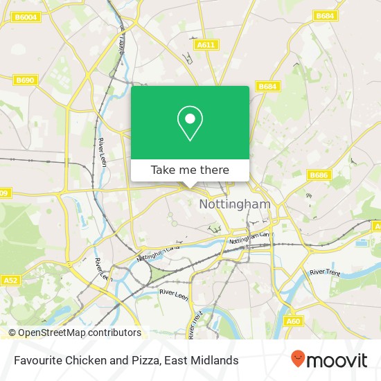 Favourite Chicken and Pizza, 83 Derby Road Nottingham Nottingham NG1 5BA map