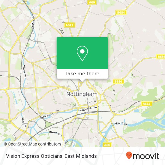Vision Express Opticians, Shakespeare Street Nottingham Nottingham NG1 4FS map