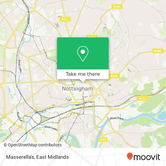 Masserella's, Newcastle Street Nottingham Nottingham NG1 3 map